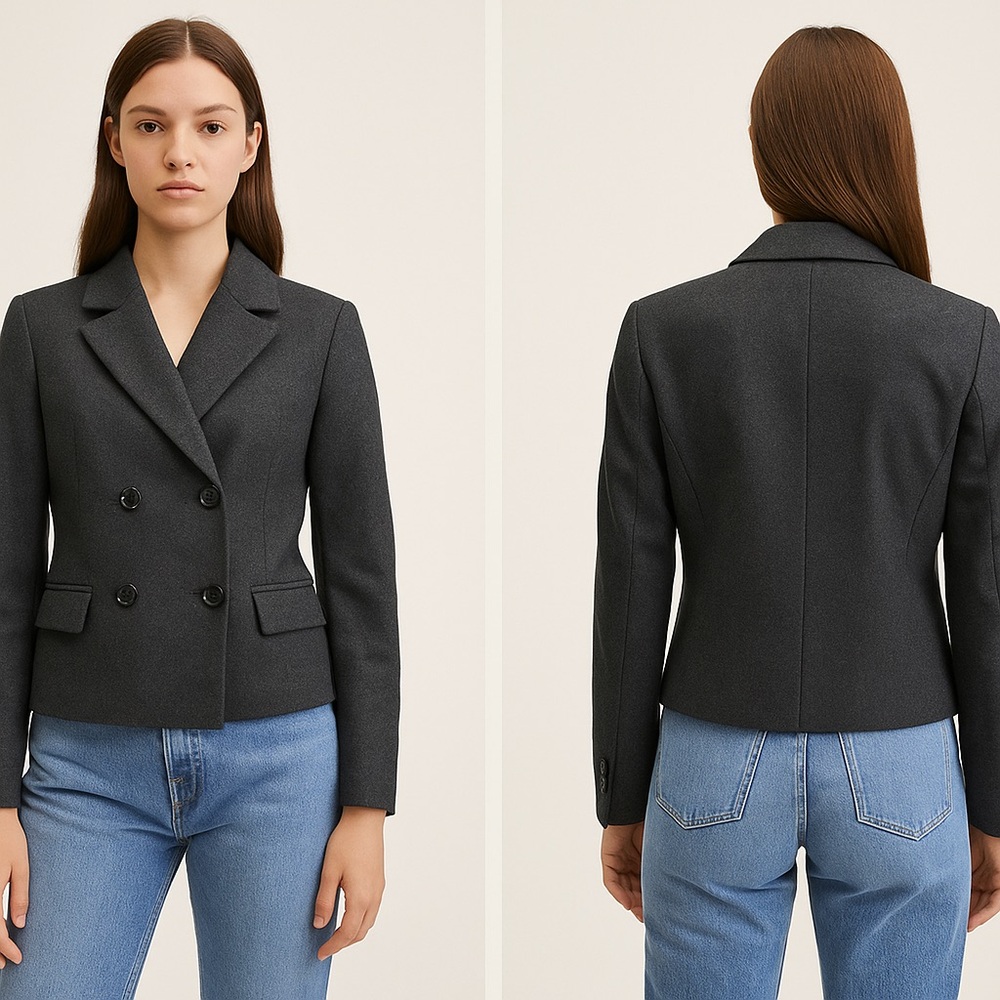 MNG Charcoal Gray Wool Blend Blazer Sz. XS